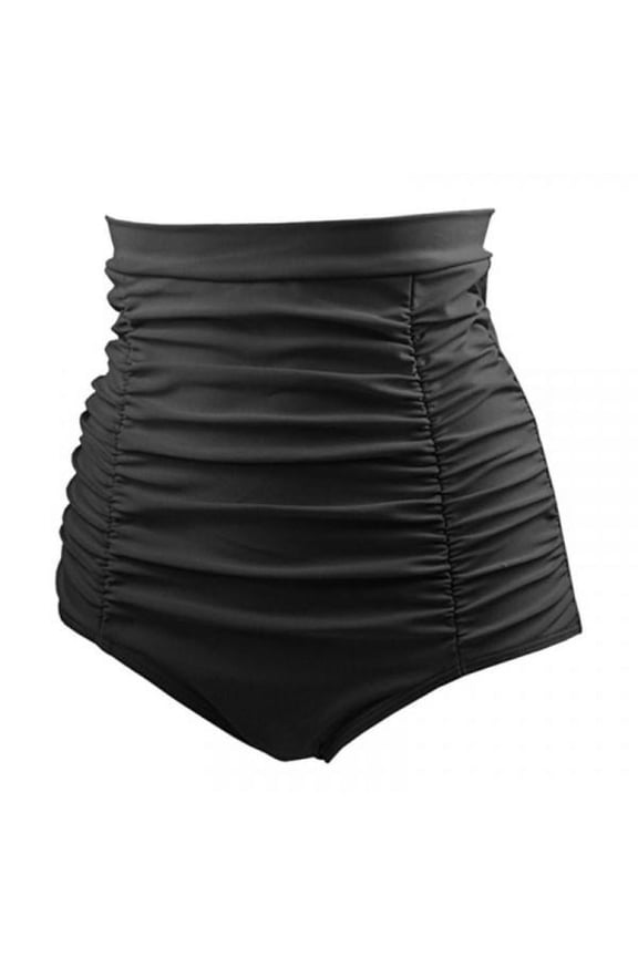 Women Fashion High Waist Bikini Ladies Pleated Swimming Briefs Shorts