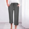 thumbnail image 1 of Women Fashion High Waisted Wide Leg Pants Drawstring Elastic Trousers Comfy Straight Leg Long Pants With Pockets Women's Pants Suits Casual Workout Sweatpants Women Women Pants Casual Loose Womens, 1 of 4