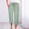 thumbnail image 1 of Women Fashion High Waisted Wide Leg Pants Drawstring Elastic Trousers Comfy Straight Leg Long Pants With Pockets Women's Pants Suits Casual Workout Sweatpants Women Women Pants Casual Loose Womens, 1 of 7