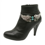Women Fashion Jewelry Boot Bracelet Silver Metal Chain Shoe Western Angel Charm Religious