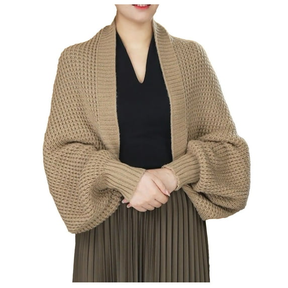 Women Fashion Knitted Shawl Loose Long Sleeve Temperament Cardigan Functional Scarf