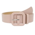 thumbnail image 1 of Women Fashion Leather Belts Candy Color Square Buckle Belt for Jeans Pants Dresses(Pink One Size), 1 of 3