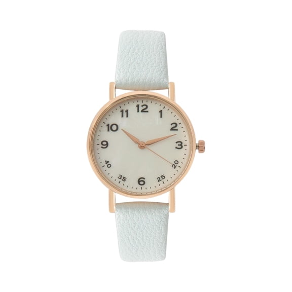 Women Fashion Leather Watch, Minimalist Beige Strap With Rose Gold Case, Casual Analog Quartz Wristwatch For Daily Wear