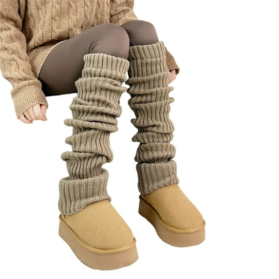 Women Fashion Leg Warmer Knitted Long Leg Socks Warm Student Girls 90s Boot Socks Party Casual Streetwears Gifts