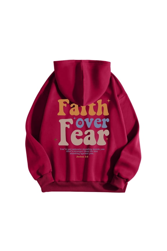 Women Fashion Letter Print Hoodie Long Sleeve Hooded Sweatshirt Top Pullover Slogan Graphic Drop Shoulder Drawstring Hoodie Womens Hoodies Zip up Sweatshirts Drawstring Hoodie Womens Light Weight