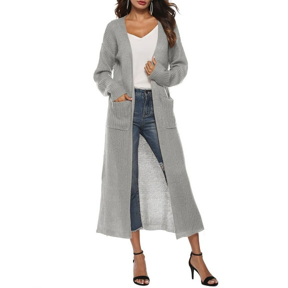 Women Fashion Lightweight Long Sleeve Cardigan Drape Open Front High Low Hem Sweater With Pockets Cardigan Lime Cardigans for Women Womens Heavy Cardigans Long Sleeve Cardigans for Women Long Knit