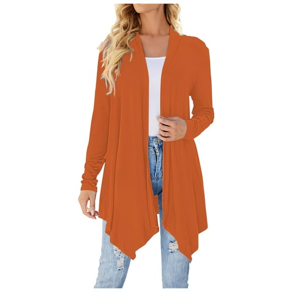 Women Fashion Long Sleeve Cardigan Polyester Lightweight Open Front for All Seasons
