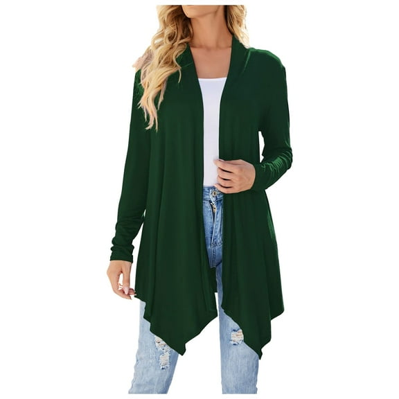 Women Fashion Long Sleeve Cardigan Polyester Lightweight Open Front for All Seasons