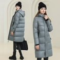 thumbnail image 1 of Women Fashion Long Sleeve Solid Color Hooded Long Down Jacket Coat plus Size Jacket for Women Flannel Jackets for Women Warm Sweatshirts for Women Jacket Women Fashion Jacket Women Petite Walking, 1 of 6