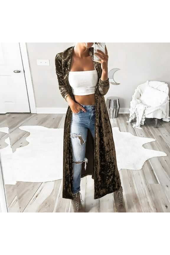 Women Fashion Long Sleeve Velvet Wind Coat Cardigan Jacket Coat Mauve Jacket with Hood Womens Winter Jacket Lined Jacket Women Light Jackets Suede Jacket Women Ladies Jacket Petite Jackets for Women