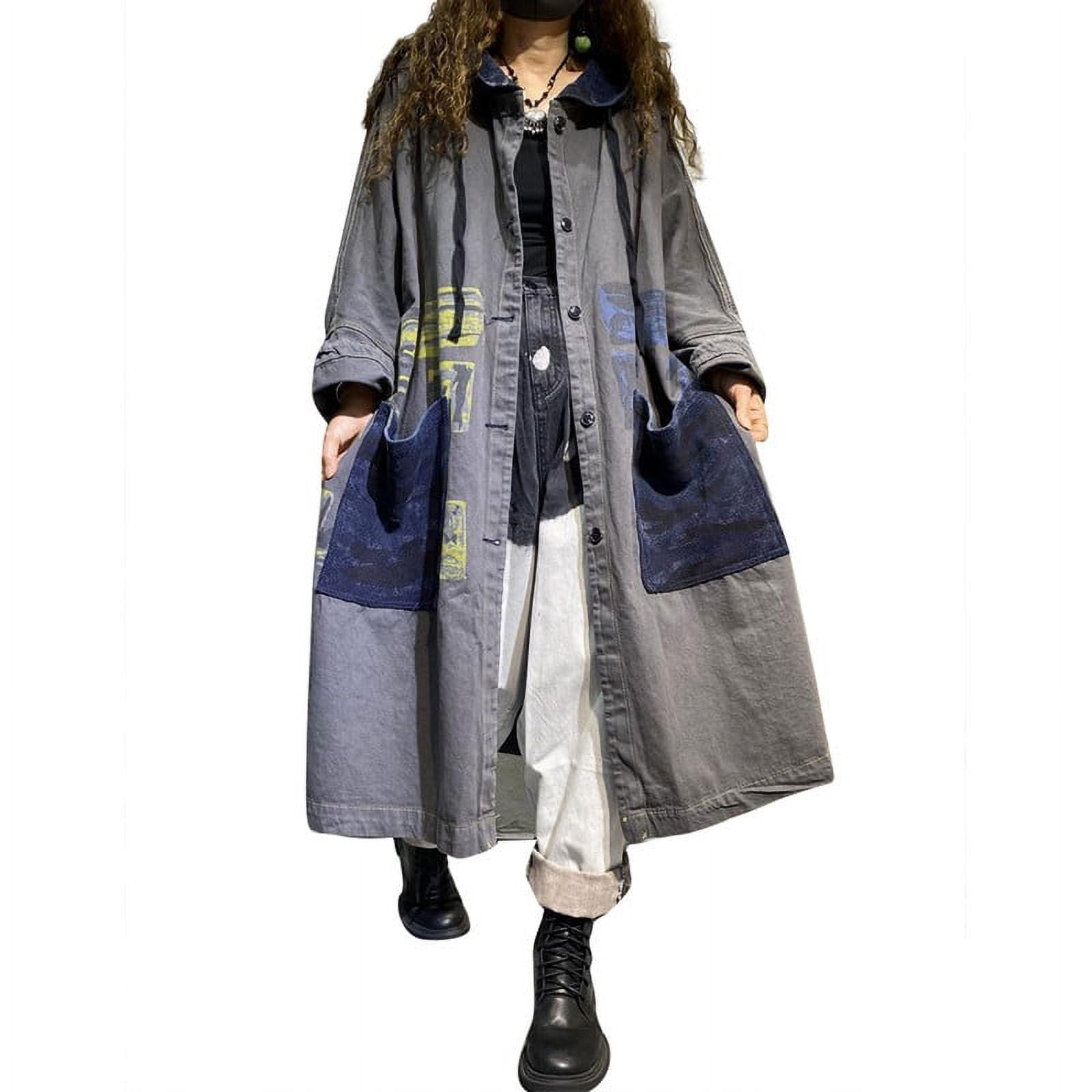 Denim Coat Manteau Jeans Long Femme Denim Jacket Women