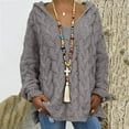 thumbnail image 1 of Women Fashion Loose Large Size Solid Color Hood Long Sleeves Sweater Tops, 1 of 4