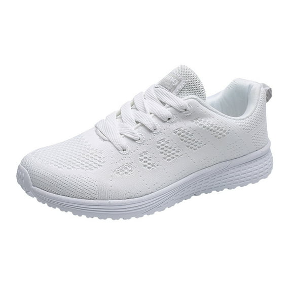 Women Fashion Mesh Round Cross Straps Flat Sneakers Running Shoes Casual Shoes Sneakers for Women White Leather Sneakers for Women Arch Fit