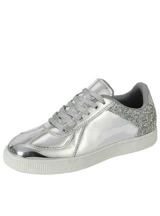 Noxis Shoes 38 Man Woman tennis shoes Silver sparkling Shoes