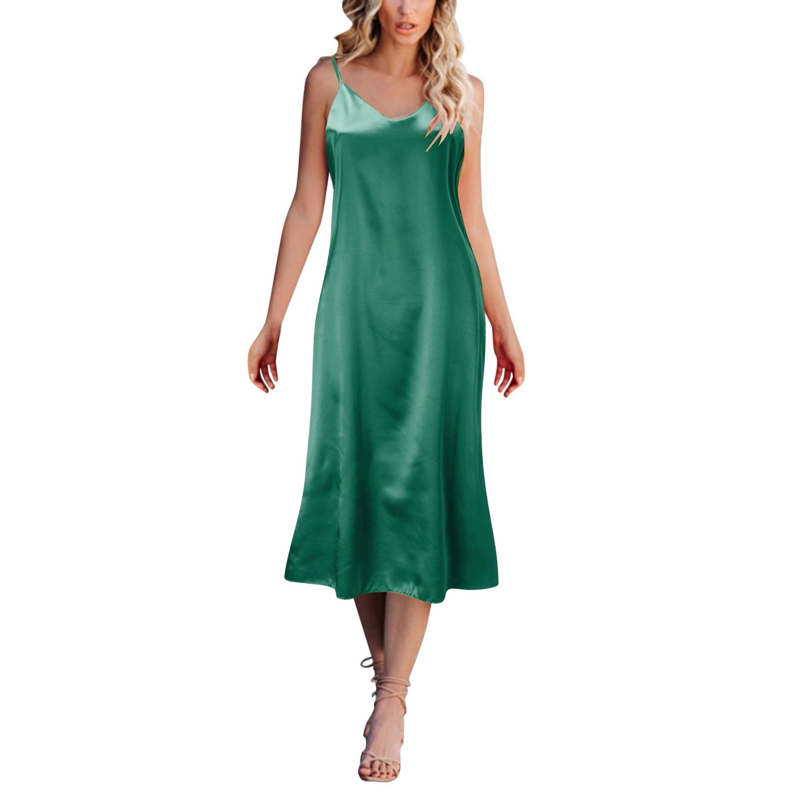 Women Fashion Night Gown Petite Solid Dress Long Cotton Nightshirts for