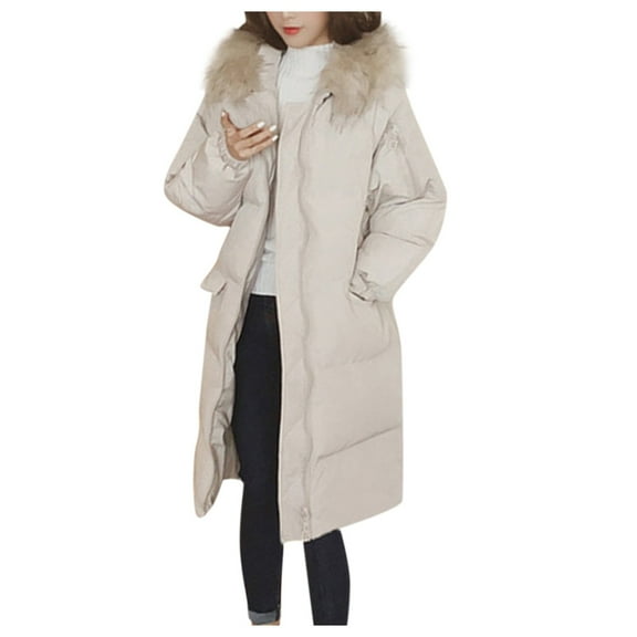 Women Fashion Outerwear Long Cotton-padded Jackets Pocket Suede Hooded Coats