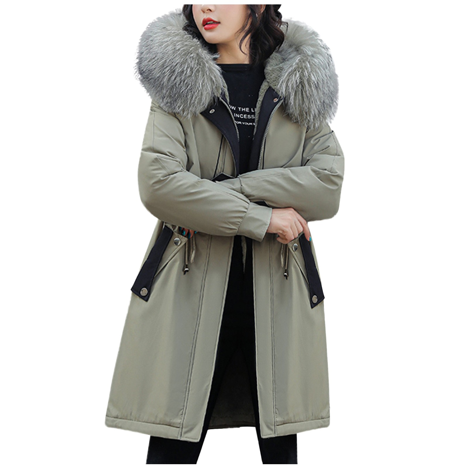 Women Fashion Outerwear Long Cottonpadded Womens Aviation Coat Jackets