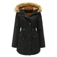 thumbnail image 1 of Women Fashion Padded Jacket With Hooded Collar Winter Warm Coat Padded Jacket down Jacket for Orally down Jacket plus Size Jacket Christmas Sweater Girls plus Size Women Fashion Long down Coat Women, 1 of 3