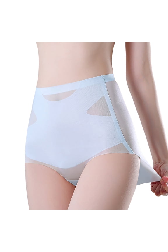 Women Fashion Panties Soft Comfortable High-Waist Shaping Seamless Silk Dailywear Comfy Lightweight Briefs No Show Breathable Stretch Thong Underpants