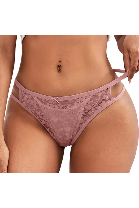 Women Fashion Panties Soft Cute Lace High-Waist Seamless Dailywear Comfy Lightweight Briefs No Show Breathable Stretch Thong Underpants