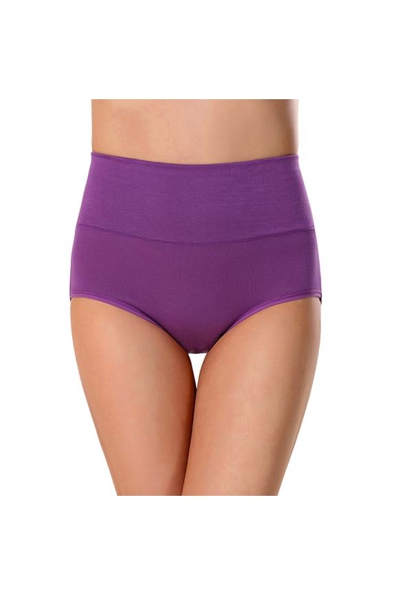 Women Fashion Panties Soft High-Waist Solid Color Seamless Dailywear Comfy Lightweight Briefs No Show Breathable Stretch Thong Underpants