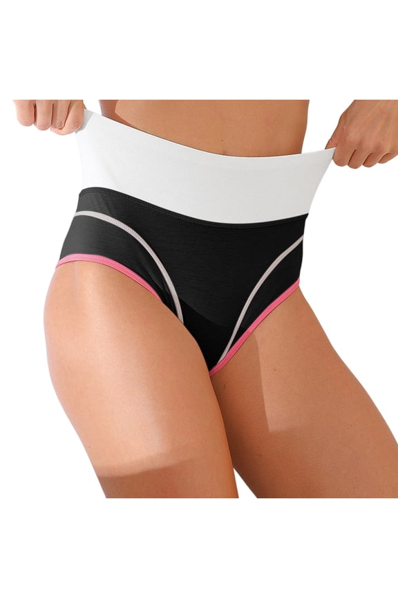Women Fashion Panties Soft High-Waisted Cotton Dailywear Comfy Lightweight Briefs No Show Breathable Stretch Thong Underpants