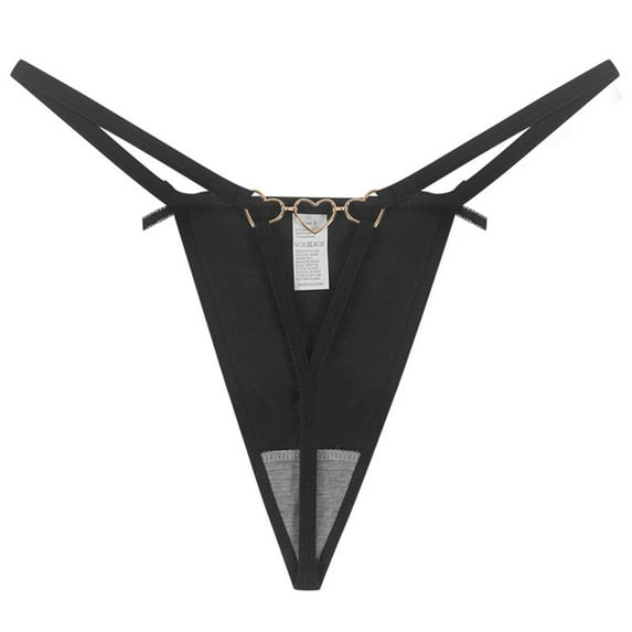 Women Fashion Panties Soft Hot Love Chain Bow Tie Low-Waisted Seamless Dailywear Comfy Lightweight Briefs No Show Breathable Stretch Thong Underpants