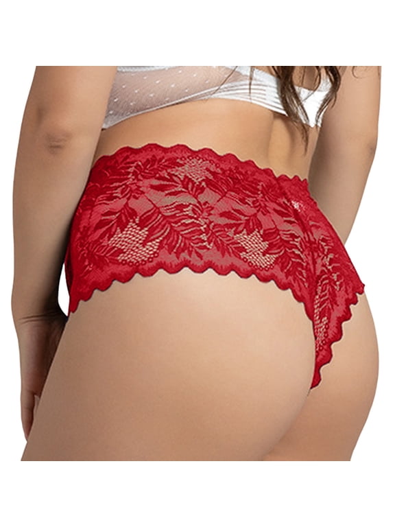 Women Fashion Panties Soft Plus Size High-Waist Lace Seamless Dailywear Comfy Lightweight Briefs No Show Breathable Stretch Thong Underpants