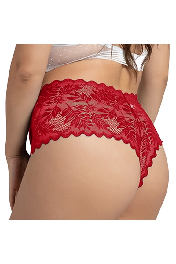 Women Fashion Panties Soft Plus Size High-Waist Lace Seamless Dailywear Comfy Lightweight Briefs No Show Breathable Stretch Thong Underpants