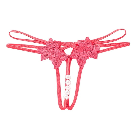 JIKNTTR Women Fashion Panties Soft Sexy Crotch Pearls Transparent Dailywear Comfy Lightweight Briefs No Show Breathable Stretch Thong Underpants