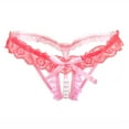 thumbnail image 1 of Women Fashion Panties Soft Tassel Mesh Pearl-Out Crochet Lace Panty G String Lingerie Dailywear Comfy Lightweight Briefs No Show Breathable Stretch Thong Underpants, 1 of 3