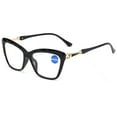 thumbnail image 1 of Women Fashion Personalized Cat Eye Presbyopic Glasses Computer Plastic Black Reading Glasses Oversized Readers +2.00, 1 of 2