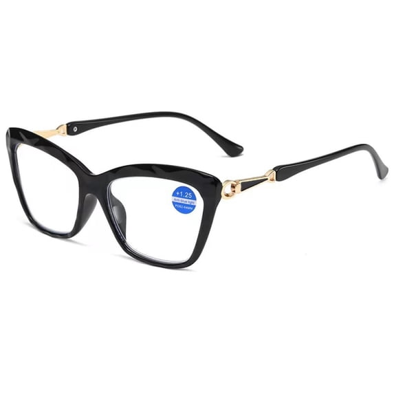 Women Fashion Personalized Cat Eye Presbyopic Glasses Computer Plastic Black Reading Glasses Oversized Readers +2.50