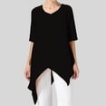 thumbnail image 1 of Women Fashion Plus Size Irregular Casual Linen Long Sleeve Crew Neck Blouse Women's Athletic Tops Loose Fit Women Women Solid Shirt Women Short Sleeve T Shirt Mod Bod Tops Stripe Shirts for Women, 1 of 7
