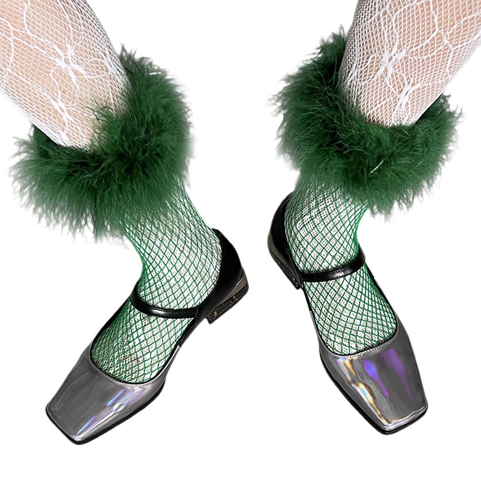 Women Fashion Plush Lace Mesh Soft Solid Socks Short Stockings Socks ...