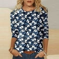 thumbnail image 1 of Women Fashion Print Casual Point Sleeve Round Neck T Shirt Top Short Sleeve Athletic Shirt Women Womens T Shirts for Summer Neck Women Short Sleeve T Shirt for Women T Shirt Women Pack Womens Hiking, 1 of 3