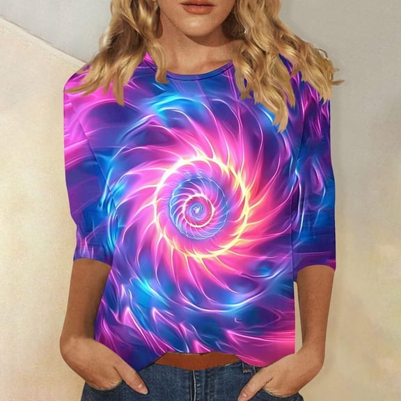 Women Fashion Print Casual Point Sleeve Round Neck T Shirt Top T Shirt Women Summer under Scrub Women Long Sleeve Shirts Women Stripe Shirt Women Long Sleeve Running Women Short Sleeve Shirts V Neck