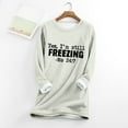 thumbnail image 1 of Women Fashion Print Crew Neck Casual Plus Long Sleeve Hoodie Top Long Sleeve Shirts for Women Thermal Thermal Top And Bottom for Boys Womens Thermals Top And Bottom Set for Snow Women Long Underwear, 1 of 3