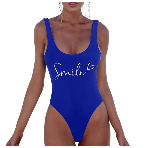 Women Fashion Print Piece Swimsuit Sexy Bikini Swimwear Bathing Sleeveless Backless Swimsuit