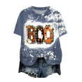 thumbnail image 1 of Women Fashion Printed Round Neck Short Sleeve T Shirt Halloween Printed T Shirt Top, 1 of 6