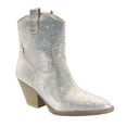 thumbnail image 1 of Women Fashion Rhinestone Block Chunky Mid Heel Ankle Bootie, Champagne, 10, 1 of 5