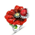 thumbnail image 1 of Women Fashion Rose Flower Shaped Ruby Party Rings, 1 of 2