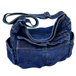 ショルダーバッグ・ポシェット Women's Logo Denim Small Soft Hobo Bag 4F3207G Women Denim Messenger Bag Casual Crossbody Sling Bag Soft