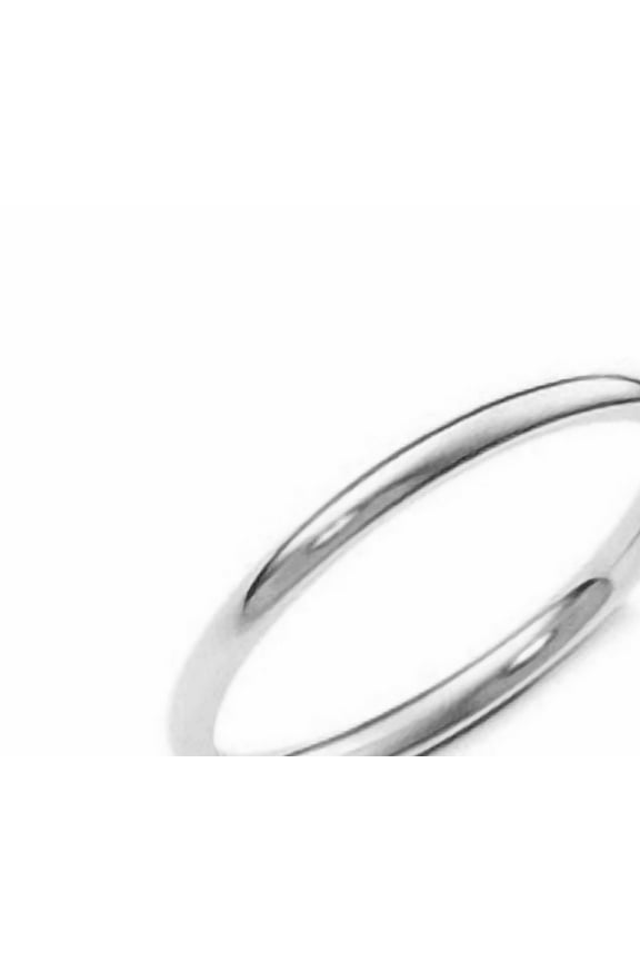 2MM Sterling Silver High Polish Plain Dome Tarnish Resistant Comfort Fit Wedding Band Ring