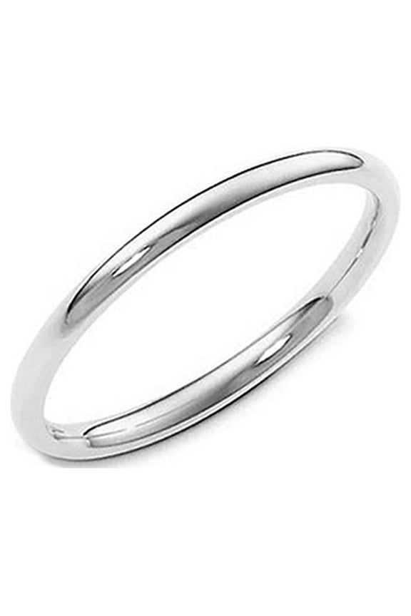 2MM Sterling Silver High Polish Plain Dome Tarnish Resistant Comfort Fit Wedding Band Ring Sz 11