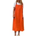 thumbnail image 1 of Women Fashion Solid Adjustable Shoulder Strap Casual Long Dress, 1 of 5