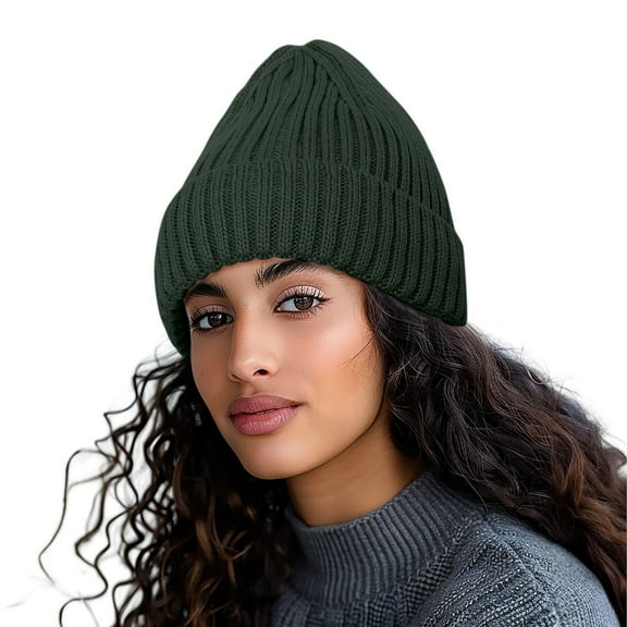 Women Fashion Solid All Autumn And Winter Knitted Warm Woolen Hat Hats for Ears Men's Hat Ski Hats for Men Hats That Cover Ears Hats for Winter Men Thermal Head Cap Coon Skin Hat Snowboarding Gear Men