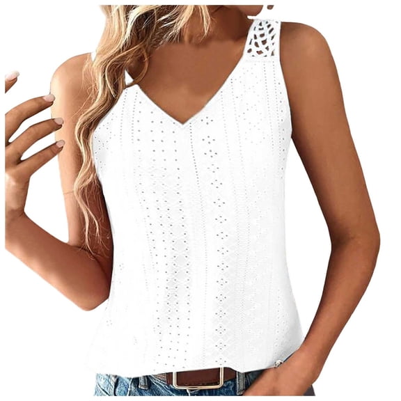 Women Fashion Solid Casual Sexy Vest Back Hollowed Lace Top T Shirt