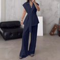 thumbnail image 1 of Women Fashion Solid Casual Suit Sleeveless Lac Up Cardigan High Waist Pants Suit Pant Suits plus Size Jumpsuit for Women Dresses for Grandmother of The Bride Snow Bib Womens Suite 269 Striped Trouser, 1 of 5