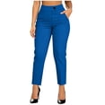 thumbnail image 1 of Women Fashion Solid Color Button Zipper Pocket High Waist Straight Leg Pants, 1 of 5